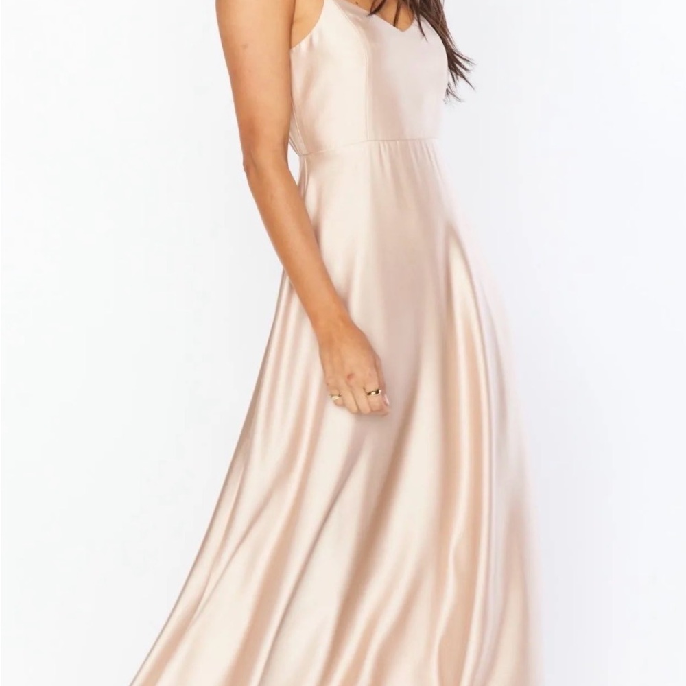 Show Me Your MuMu Blush Satin Maxi Dress - Size Large